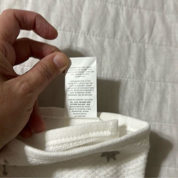 kate spade Christmas Star White Gold Silver Gray Cotton Kitchen 2 Towel Set - Picture 7 of 8